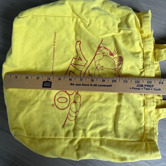 VINTAGE ALPO CAT FOOD YELLOW CANVAS TOTE BAG, GARFIELD 1978‎ - Picture 8 of 12